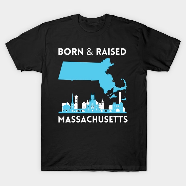 Born and raised Massachusetts Id rather be in Boston MA skyline state trip T-Shirt by BoogieCreates